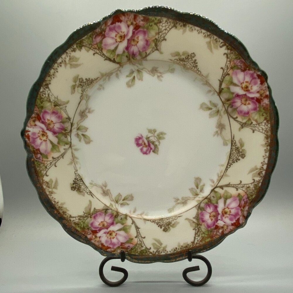 J C Malmaison Germany Pink Wild Roses Salad Plate 7.5"